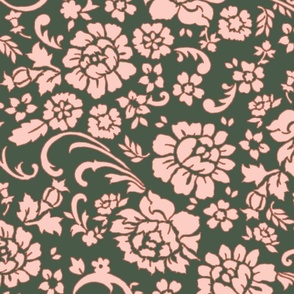 Green and Pink Silhouette Rococo