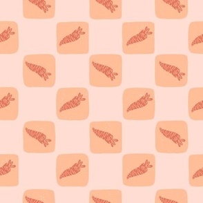 Easter checkered carrot peach pink 