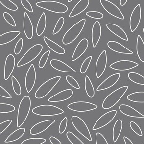 Graphic leaves, white on gray - large scale.