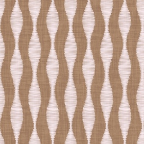 Off white scribbled wavy lines on  textured Taupe brown  Background, elegant minimal Japandi