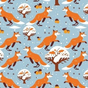 foxes in the snow