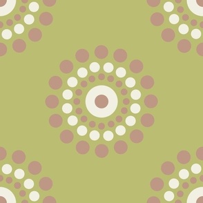 12” Warm Neutrals Minimalist Polka Dot Mandala - Medium