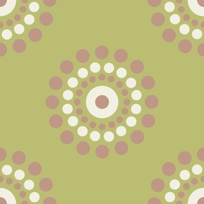 24” Warm Neutrals Minimalist Polka Dot Mandala - Large