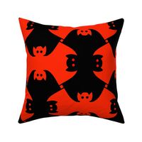 Halloween Bats and Demons in Black and Red
