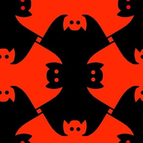 Halloween Bats and Demons in Black and Red