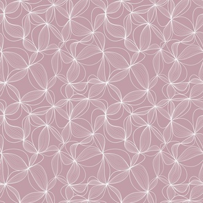 Flower Line Art in Mauve and White, small