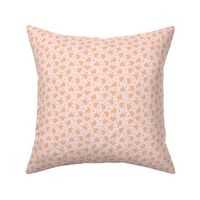 Small tossed Hearts with stars peach on soft pink | f6be9d
