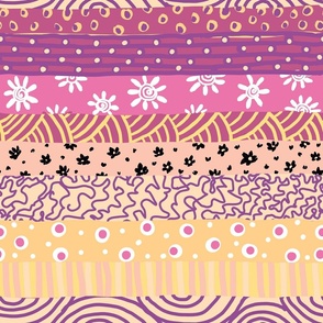 Washi tape paper collage abstract design in pink yellow and purple