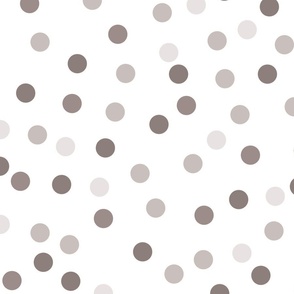 polka dots white and gray 