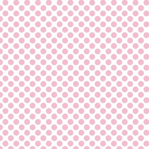 Retro White and Pastel Pink Polka Dot Pattern