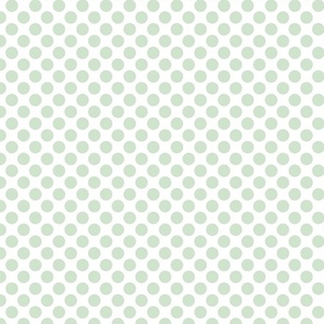 Retro White and Pastel Green Polka Dot Pattern