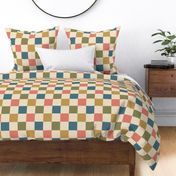 Checker Print in Bright and Muted Colors - Small - Avocado Green, Gold Yellow, Pink, Blue
