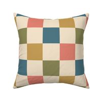 Checker Print in Bright and Muted Colors - Small - Avocado Green, Gold Yellow, Pink, Blue