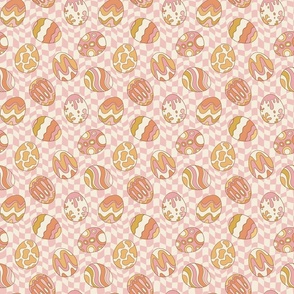 Groovy Eggs Pink Wavy Checker BG - Small Scale