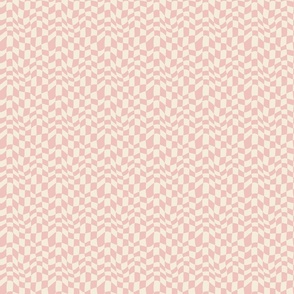 Groovy Wavy Pink Checker Retro - Small Scale