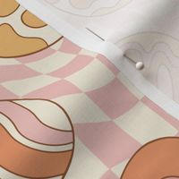 Groovy Eggs Pink Wavy Checker BG - Large Scale