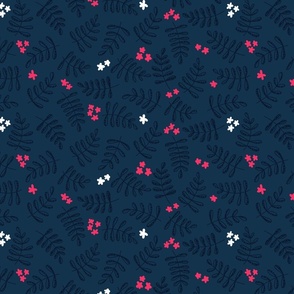 Floral pattern. Solid pattern with flowers, leaves and branches