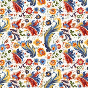 Folk Art Florals - Vibrant Traditional Fabric Design