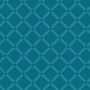 Teal lattice with stripes and squares on the diagonal