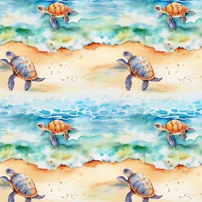 Baby Sea Turtles On The Beach - Smaller