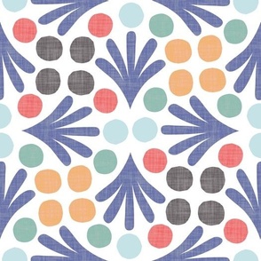 Quilter and pinwheel Ogee in retro colours with texture
