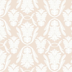Floral Damask small scale beige 