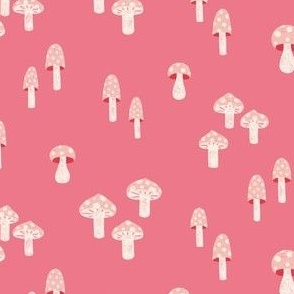 Toadstool Mushroom Fungi Forest 9in Pink