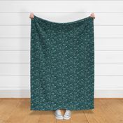 Homestead Farm Toile (solid teal burlap) MED 