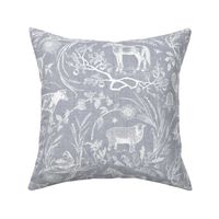 Homestead Farm Toile (grey solid burlap) LRG