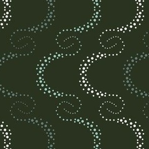 Abstract Dots Swirl - Gecko Polka Dots - Teal Monochrome