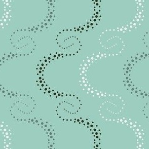 Abstract Dots Swirl - Gecko Polka Dots - Teal Monochrome