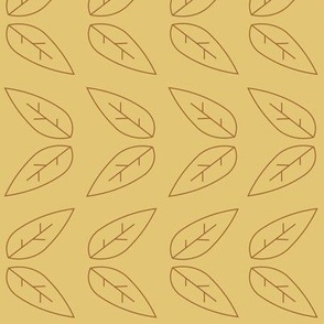  Forest Leaves Chevron - Small - Minimal Nature Autumn - Yellow and Tan 