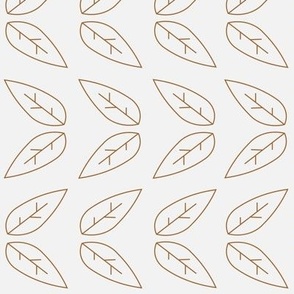 Forest Leaves Chevron - Small - Minimal Nature Autumn - Tan and white