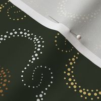  Abstract Dots Swirls - Gecko Polka Dots - Earth Tones on Midnight Teal