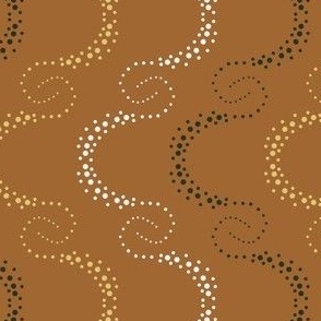Abstract Dots Swirls - Gecko Polka Dots - Earth Tones on Desert Tan