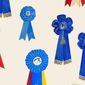 Vintage Horse Show Ribbons on Cream