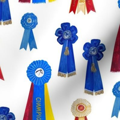 Vintage Horse Show Ribbons on White