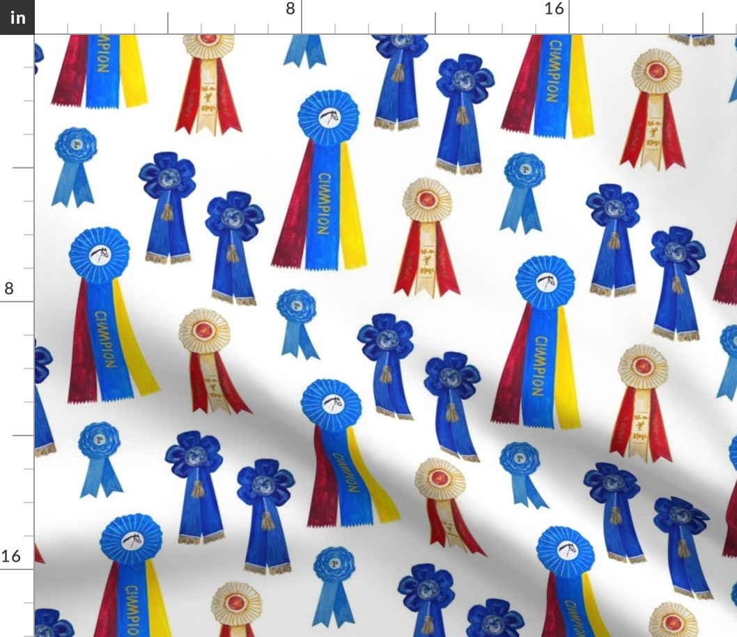 Vintage Horse Show Ribbons on White