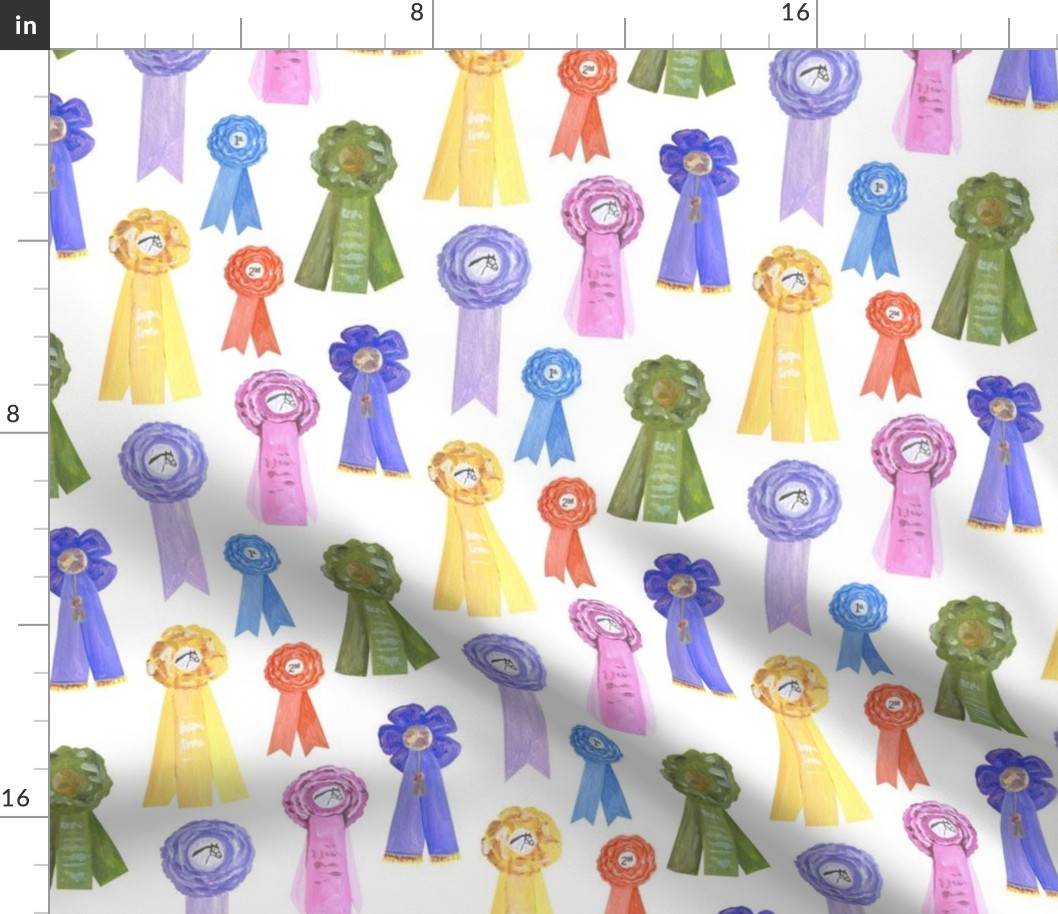 Pastel Vintage Horse Show Ribbons on White