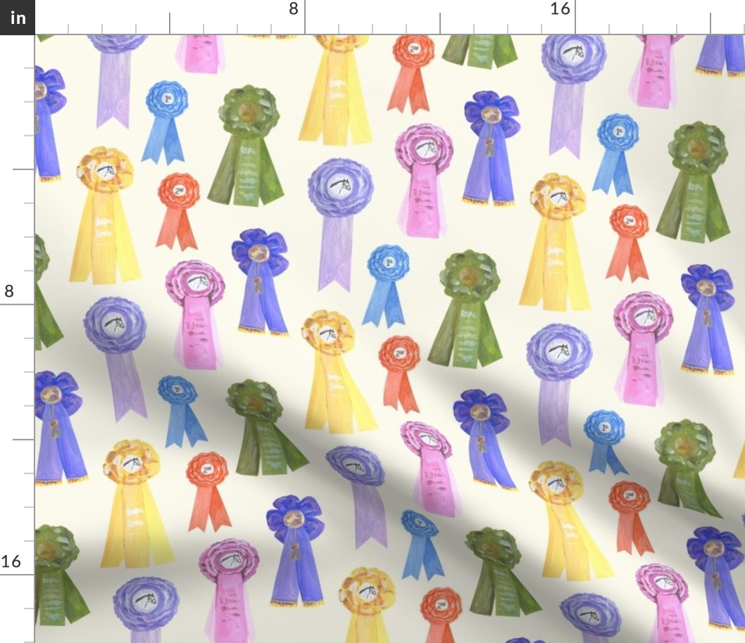 Pastel Vintage Horse Show Ribbons on Cream