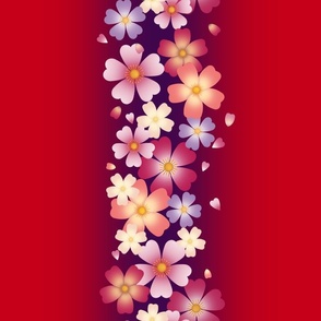 Sakura Blossom Chain - Red & Purple
