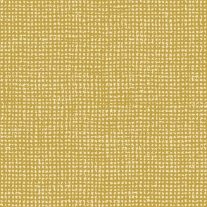 Small // Golden mustard yellow crosshatch burlap woven texture