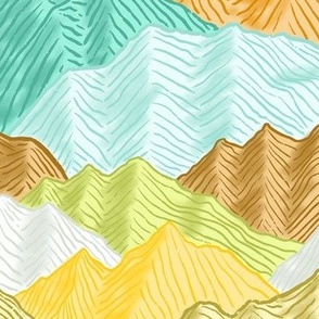 L - Endless Mountains - Brown, Blue, Yellow