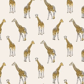 Giraffes on a pale pink background - small scale