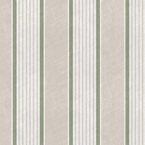 Antique stripes in cream sage green