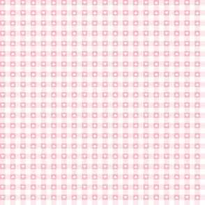 gingham with valentine hearts in baby pink and white | small