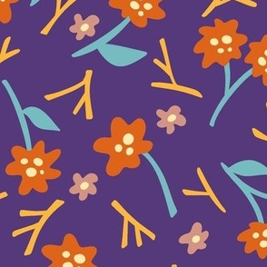 (M) Scattered Flowers / Purple Version / Medium Scale