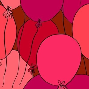 Let the Red and Pink Balloons Go on red brown