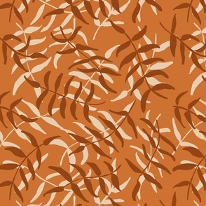 Ruby Leafs - brown / copper / sienna - toss leaves  