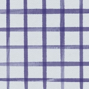 Large Purple Ink GraphicGrid on Watercolor Paper
